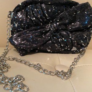 Elegant Sequin Black Crossbody Bag